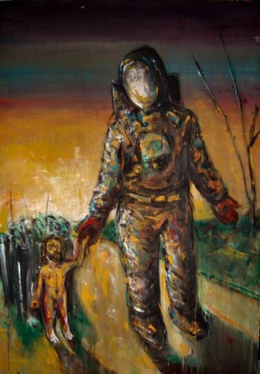 Painting titled "Father and son" by Luca Palazzi, Original Artwork