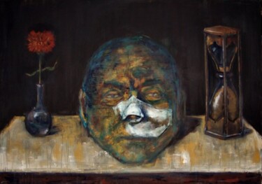 Painting titled "Memento mori" by Luca Palazzi, Original Artwork, Oil
