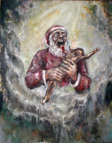 Painting titled "Evil Christmas - Go…" by Luca Palazzi, Original Artwork, Oil