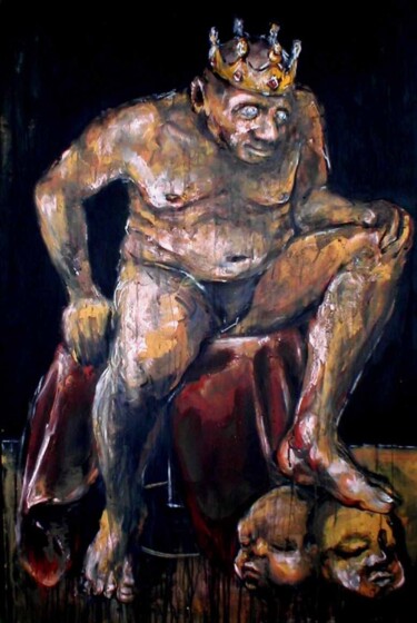 Painting titled "Zeitgeist" by Luca Palazzi, Original Artwork, Oil