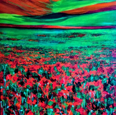 Картина под названием "Red and green" - Luca Radmanic, Подлинное произведение искусства, Акрил
