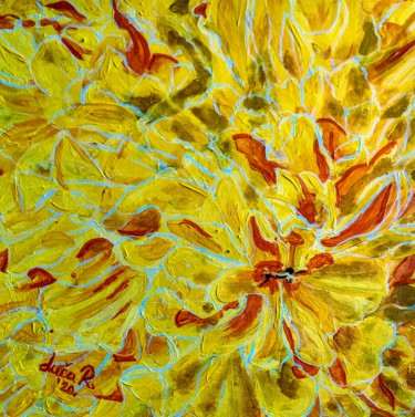 Malerei mit dem Titel "Yellow fragment" von Luca Radmanic, Original-Kunstwerk, Acryl