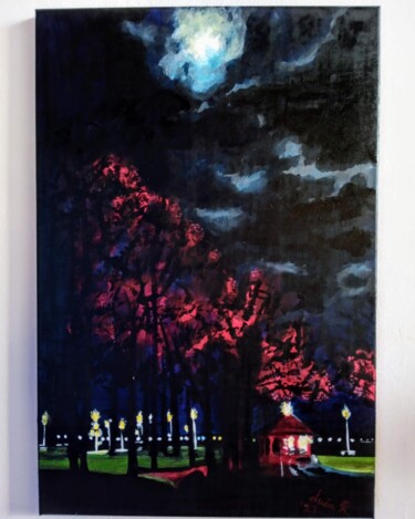 Malerei mit dem Titel "Moonlight" von Luca Radmanic, Original-Kunstwerk, Acryl