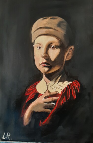 Pittura intitolato "Ritratto di fanciul…" da Luca Ripamonti, Opera d'arte originale, Olio