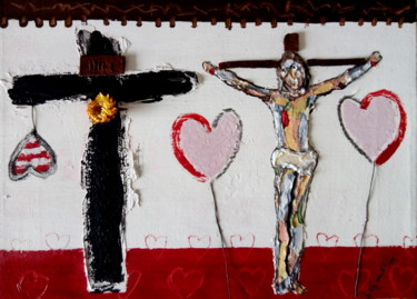 Pintura intitulada "La croce della sper…" por Luca Capello, Obras de arte originais, Óleo