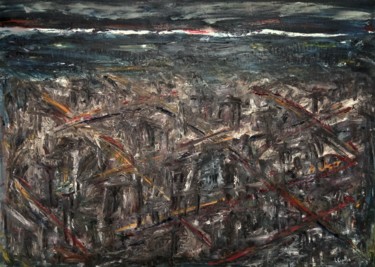 Pintura titulada "Notte urbana" por Luca Capello, Obra de arte original, Oleo