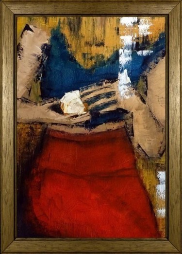Painting titled "La sbucciatura dell…" by Luca Cistaro, Original Artwork, Oil Mounted on Wood Stretcher frame