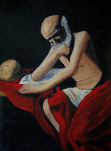 Pintura titulada "caravaggio omaggio" por Luca Giordano, Obra de arte original, Oleo