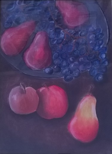 Drawing titled "Pom'Poire'" by Lucas Allain, Original Artwork, Pastel