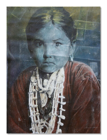 Schilderij getiteld "Native child" door Lucas Cann, Origineel Kunstwerk, Acryl