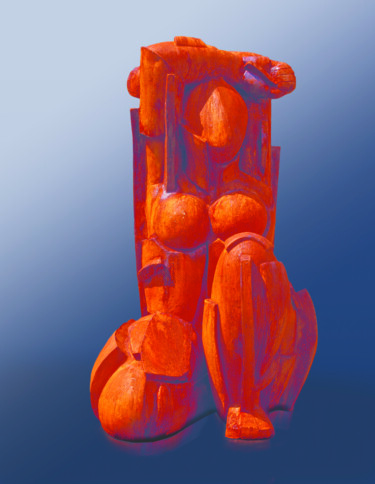 Sculpture titled "Caryatide" by Lucas Cann, Original Artwork, Resin