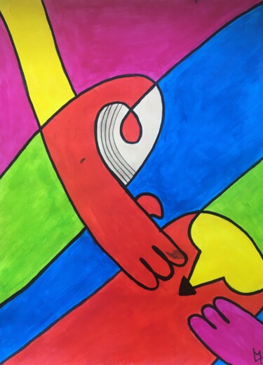 Painting titled "Cachat Cachat" by Lucas Martin (LM), Original Artwork, Acrylic