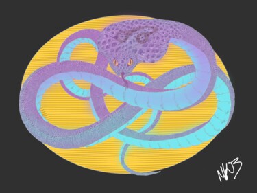Digitale Kunst mit dem Titel "Cobra" von Lucas Martin (LM), Original-Kunstwerk