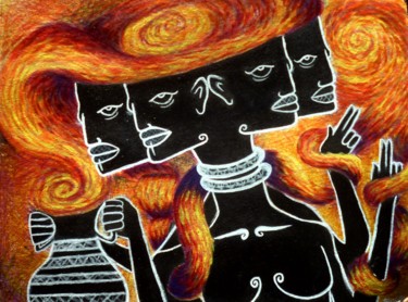 Pittura intitolato "Centelha" da Mumbu, Opera d'arte originale, Acrilico