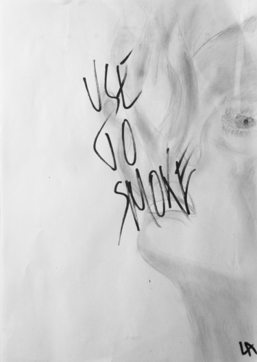 Dessin intitulée "use to smoke" par Maverick, Œuvre d'art originale, Crayon