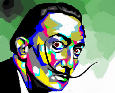 Digital Arts titled "Salvador Dalí" by Lucas Vieira, Original Artwork, Digital Painting