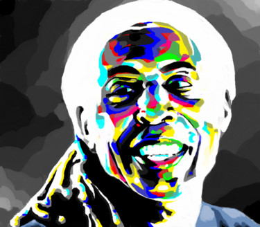 Digital Arts titled "Gilberto Gil" by Lucas Vieira, Original Artwork, Digital Painting