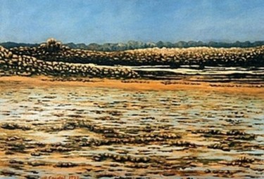 Peinture intitulée "marée basse" par Luc Caudal, Œuvre d'art originale, Huile