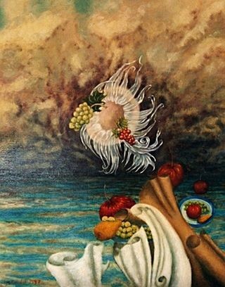 Peinture intitulée "abondance" par Luc Caudal, Œuvre d'art originale, Huile