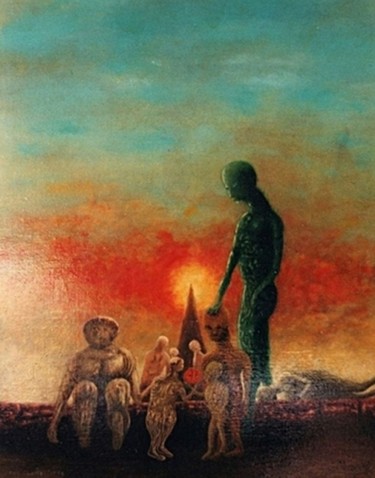 Peinture intitulée "les étranges jetés" par Luc Caudal, Œuvre d'art originale, Huile