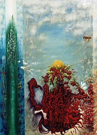 Peinture intitulée "un petit poisson, u…" par Luc Caudal, Œuvre d'art originale, Huile