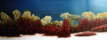 Peinture intitulée "paysage pour poisso…" par Luc Caudal, Œuvre d'art originale, Huile