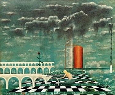 Peinture intitulée "histoire d'eau" par Luc Caudal, Œuvre d'art originale