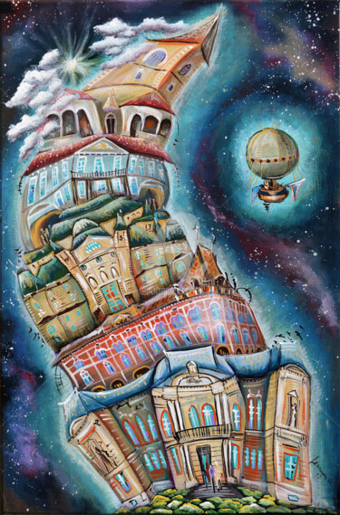 Painting titled "Kosice Town of cult…" by Luccho, Original Artwork, Acrylic