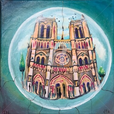 Painting titled "Notre Dame" by Luccho, Original Artwork, Acrylic