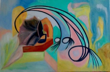 Peinture intitulée "La Musique Ensorcel…" par Lucette Senn, Œuvre d'art originale, Huile
