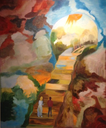 Painting titled "Le Chemin de La Des…" by Lucette Senn, Original Artwork