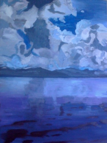 Peinture intitulée "Le Ciel dans La Mer" par Lucette Senn, Œuvre d'art originale