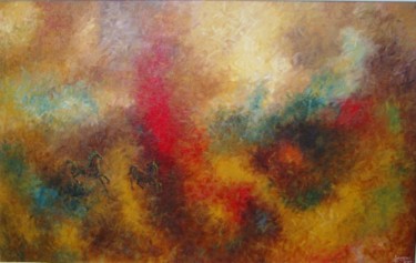 Painting titled "Ciel baroque" by Luis Argumedes, Original Artwork, Oil