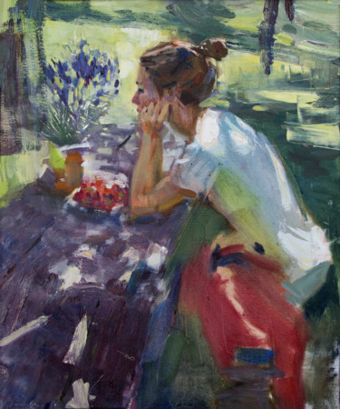 Peinture intitulée "in the shade" par Oleksii Luchnikov, Œuvre d'art originale, Huile
