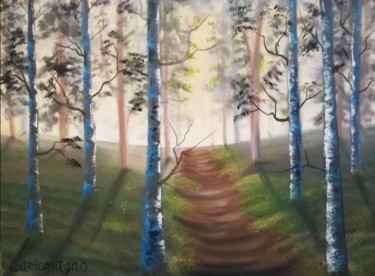 Pittura intitolato "Bosque brumoso en l…" da Luciano Carlomagno, Opera d'arte originale, Olio