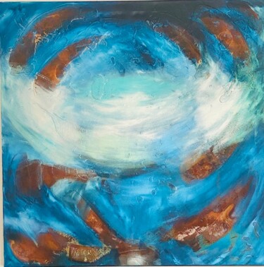 Painting titled "Immenso blu" by Lucia Chiapuzzi (Akemi Airi), Original Artwork, Acrylic Mounted on Wood Panel