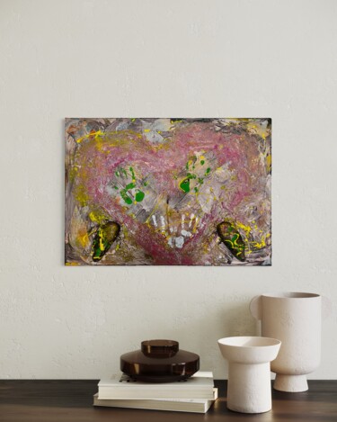 Peinture intitulée "Tocca il cuore e se…" par Lucia Chiapuzzi (Akemi Airi), Œuvre d'art originale, Acrylique Monté sur Panne…