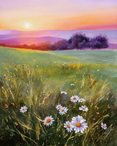 Painting titled "Spring evening with…" by Lucia Verdejo, Original Artwork, Oil Mounted on Wood Panel