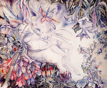 Pittura intitolato "Ariel 2" da Lucia Mazzoni, Opera d'arte originale, Altro