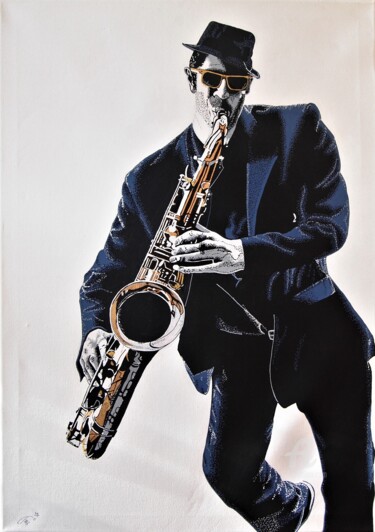 Pintura titulada "SAX" por Lucia Buzzi, Obra de arte original, Acrílico Montado en Bastidor de camilla de madera