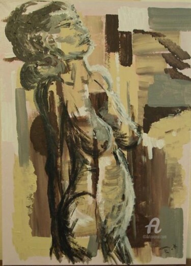Ζωγραφική με τίτλο "la nétitude" από Lucia Buzzi, Αυθεντικά έργα τέχνης, Ακρυλικό Τοποθετήθηκε στο Ξύλινο φορείο σκελετό