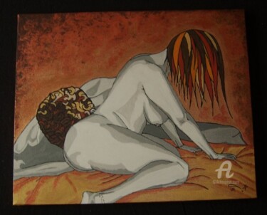 Painting titled "amants" by Lucia Buzzi, Original Artwork, Acrylic Mounted on Wood Stretcher frame