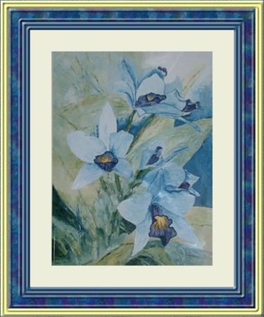 Pittura intitolato "Orchidee" da Lucia Contarino, Opera d'arte originale