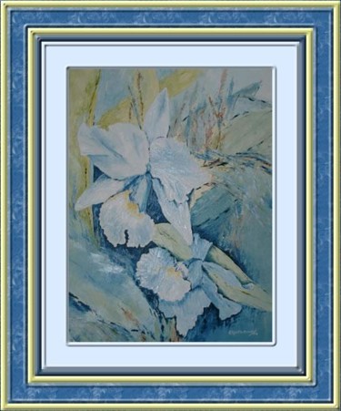Pittura intitolato "Orchidee, per Rosita" da Lucia Contarino, Opera d'arte originale