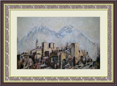 Pittura intitolato "Il castello di Mont…" da Lucia Contarino, Opera d'arte originale