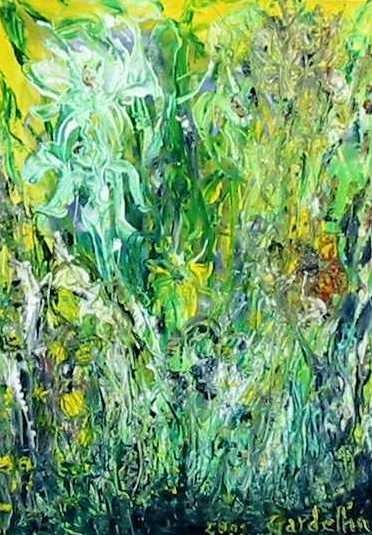 Painting titled "IRIS SELVATICI" by Lucia Gardellin, Original Artwork, Oil