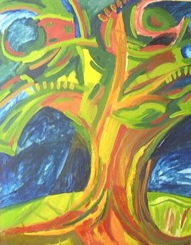 Pintura titulada "Árbol 2" por Lucía Iglesias, Obra de arte original