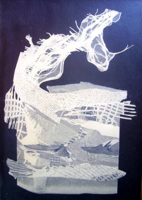Arte digital titulada "Dragón con pez" por Lucía Iglesias, Obra de arte original