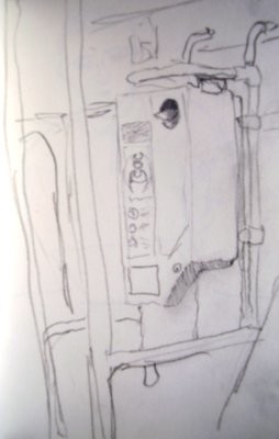 Dibujo titulada "Máquina expendedora…" por Lucía Iglesias, Obra de arte original