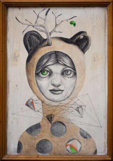 Drawing titled "Generation androgyn…" by Lucian Szekely-Rafan, Original Artwork, Pencil Mounted on Wood Panel
